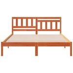 vidaXL Cadre de lit avec tête de lit Brun cire 150 x 200 cm Pin massif