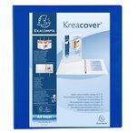 Classeur PP personnalisable Kreacover - 2 anneaux en D 40mm - A4 maxi  bleu EXACOMPTA