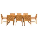 vidaXL Ensemble de salle à manger de jardin 7 pièces en bois massif d'acacia