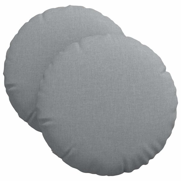 vidaXL Coussins de siège 2 Pièces Gris clair Ø40 x 13 cm tissu