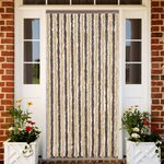 vidaXL Rideau anti-mouches marron foncé et beige 90x200 cm chenille