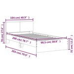 vidaXL Cadre de lit sans matelas avec tête de lit blanc 100x200 cm