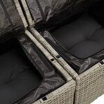 Ensemble de canapés de jardin 7 pièces avec coussins gris clair en rotin poly