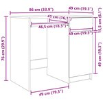 vidaXL Bureau chêne artisanal 86x49x76 cm bois d'ingénierie