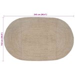 vidaXL Tapis de surface Blanc 152 x 245 cm Jute