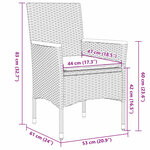 vidaXL Ensemble à manger de jardin et coussins 5 Pièces noir rotin verre
