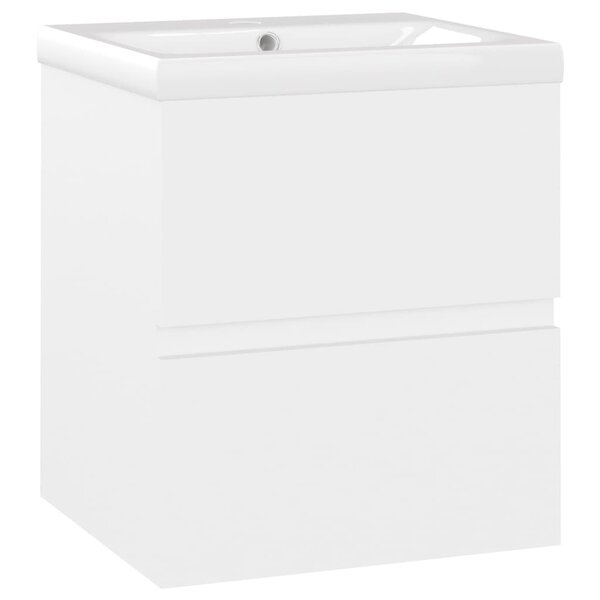 vidaXL Armoire d'évier avec lavabo intégré Blanc Aggloméré