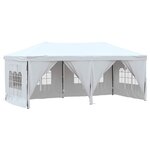 vidaXL Tente de réception pliable avec parois Blanc 3x6 m