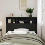 vidaXL Armoire tête de lit - noir chêne  140 x 19 x 103 5 cm  fabriquée en bois d'ingénierie.