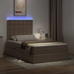 vidaXL Lit avec rangement et LED Cappuccino 120 x 190 cm Simili cuir