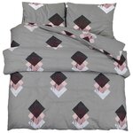 vidaXL Ensemble de housse de couette Gris 155x220 cm Coton