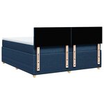 vidaXL Sommier à lattes de lit avec matelas Bleu 200x200 cm Tissu