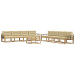 vidaXL Ensemble de canapés d'extérieur 9 pc Blanc et Beige Polyester