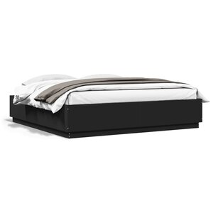 vidaXL Cadre de lit sans matelas noir 200x200 cm