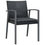 vidaXL Ensemble de salle à manger pour jardin 7 Pièces Noir Poly rotin