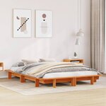 vidaXL Cadre de lit sans matelas cire marron 135x190cm bois pin massif