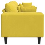 vidaXL Canapé en velours avec coussin Jaune 210 cm Velours