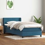 vidaXL Sommier à lattes de lit et matelas bleu foncé 80x220 cm velours