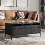 vidaXL Table basse noir 101 5x50x43 5 cm acier laminé à froid