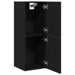 vidaXL Meuble de Salle de Bain avec porte Chêne noir 30 x 30 x 80 cm