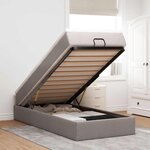 vidaXL Cadre de lit ottoman avec matelas taupe 80x200 cm tissu