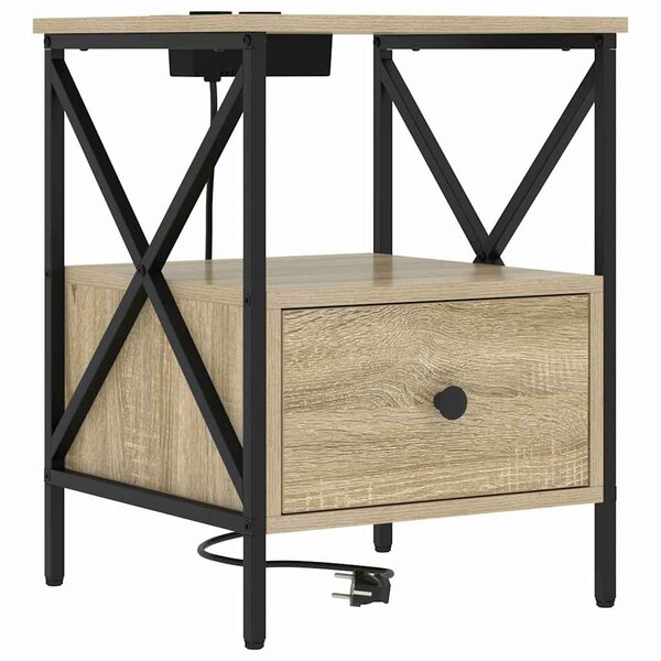 vidaXL Cabinet de chevet avec tiroir Chêne Sonoma 41 5 x 40 5 x 55 cm