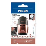 Blister gomme avec taillle-crayons gomme CAPSULE Copper noir