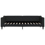 vidaXL Lit de jour avec gigogne et tiroirs sans matelas noir 80x200 cm