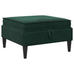 vidaXL Pouf avec Rangement Vert foncé Velours