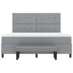 vidaXL Lit à ressorts avec tête de lit Gris clair 180 x 200 cm tissu