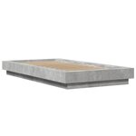 vidaXL Cadre de lit et lumières LED sans matelas gris béton 100x200 cm