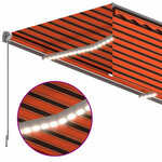 vidaXL Auvent manuel rétractable et store LED 4 5x3 m Orange et marron