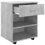 vidaXL Armoire à roulettes Gris béton 46x36x59 cm Bois d’ingénierie