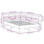 vidaXL Lit bibliothèque sans matelas cire marron 135x190 cm pin massif