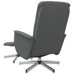 vidaXL Fauteuil de massage inclinable et repose-pieds gris foncé tissu