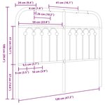 vidaXL Tête de lit de remplacement métal blanc 120 cm