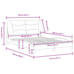 vidaXL Cadre de lit avec LED sans matelas Hvar gris foncé 140x200 cm tissu