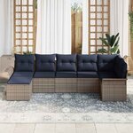 vidaXL Ensemble de canapé de jardin 7 Pièces Gris clair polyrotin