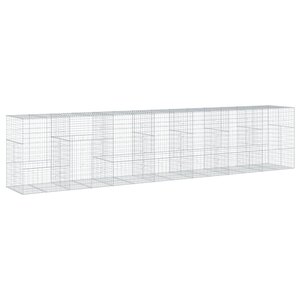 vidaXL Panier gabion avec couvercle 700x100x150 cm fer galvanisé