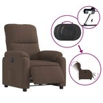 vidaXL Fauteuil inclinable électrique marron tissu microfibre