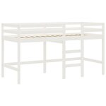 vidaXL Lit mezzanine enfants et tunnel blanc/noir 90x200 cm pin massif