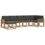 vidaXL Ensemble de canapés d'extérieur 7 pc Blanc et anthracite