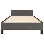 vidaXL Cadre de lit avec tête de lit sans matelas gris 80x200 cm