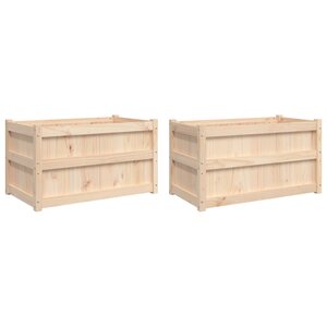 vidaXL Jardinières 2 Pièces bois de pin massif
