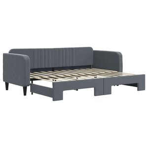 vidaXL Lit de jour avec gigogne sans matelas gris foncé 80x200 cm
