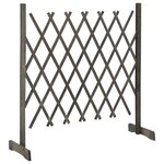 vidaXL Clôture en treillis de jardin Gris 120x90 cm Bois de sapin