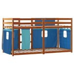 vidaXL Lit superposé sans matelas bleu 80x200 cm bois de pin massif
