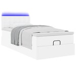 vidaXL Cadre de lit ottoman avec matelas blanc pur 80x200cm similicuir