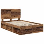 vidaXL Cadre de lit Bois ancien 135 x 190 cm Pin massif