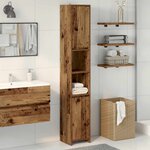 vidaXL Armoire salle de bain vieux bois 30x30x183 5 cm bois ingénierie